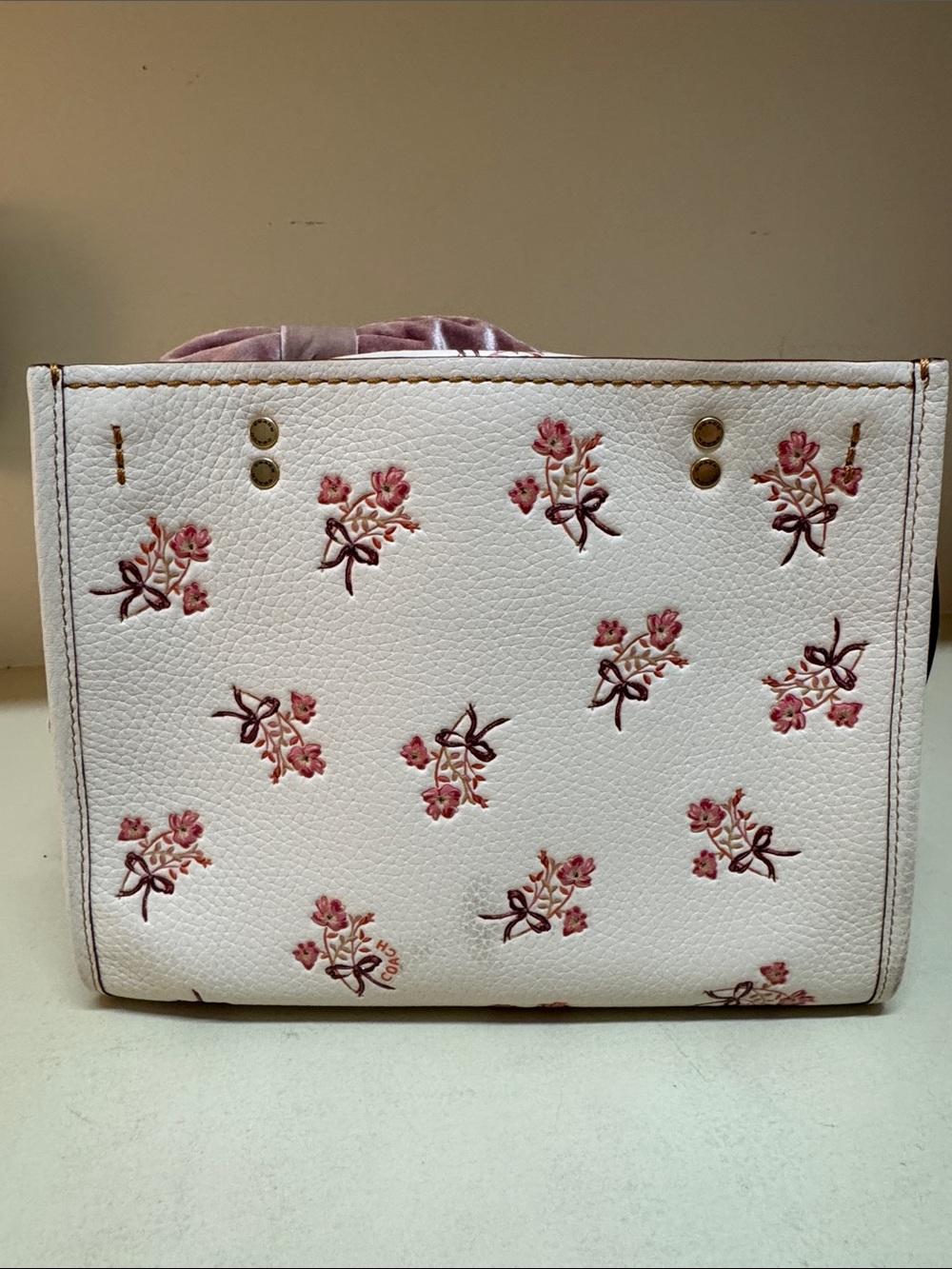 Coach floral leather satchel - Picture 4 of 12